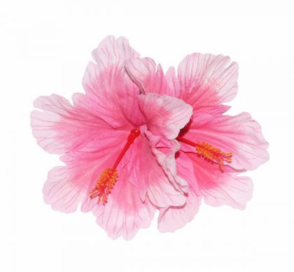Debra Double Pink Hibiscus Hair Flower