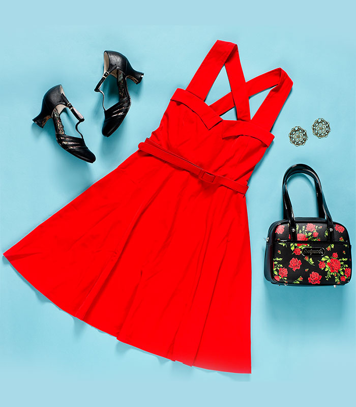 Veronica Swing Dress (red) - Bild 2