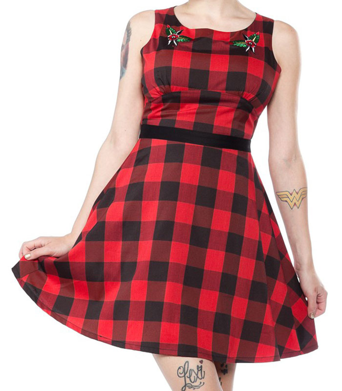 Buffalo Plaid Flower Dress